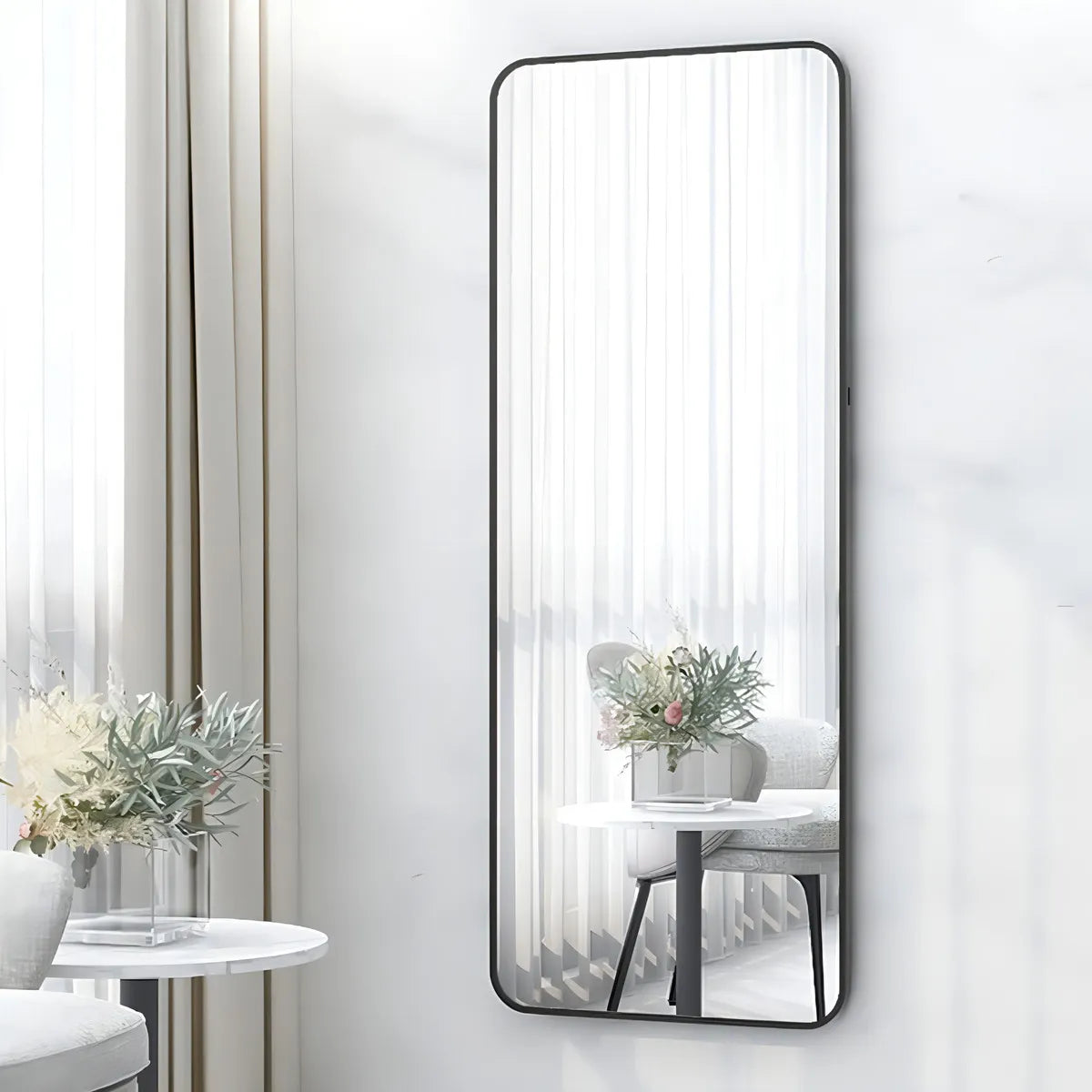 Espejo rectangular de pared Topdeco 12050 de 1.2m x 50cm marco negro
