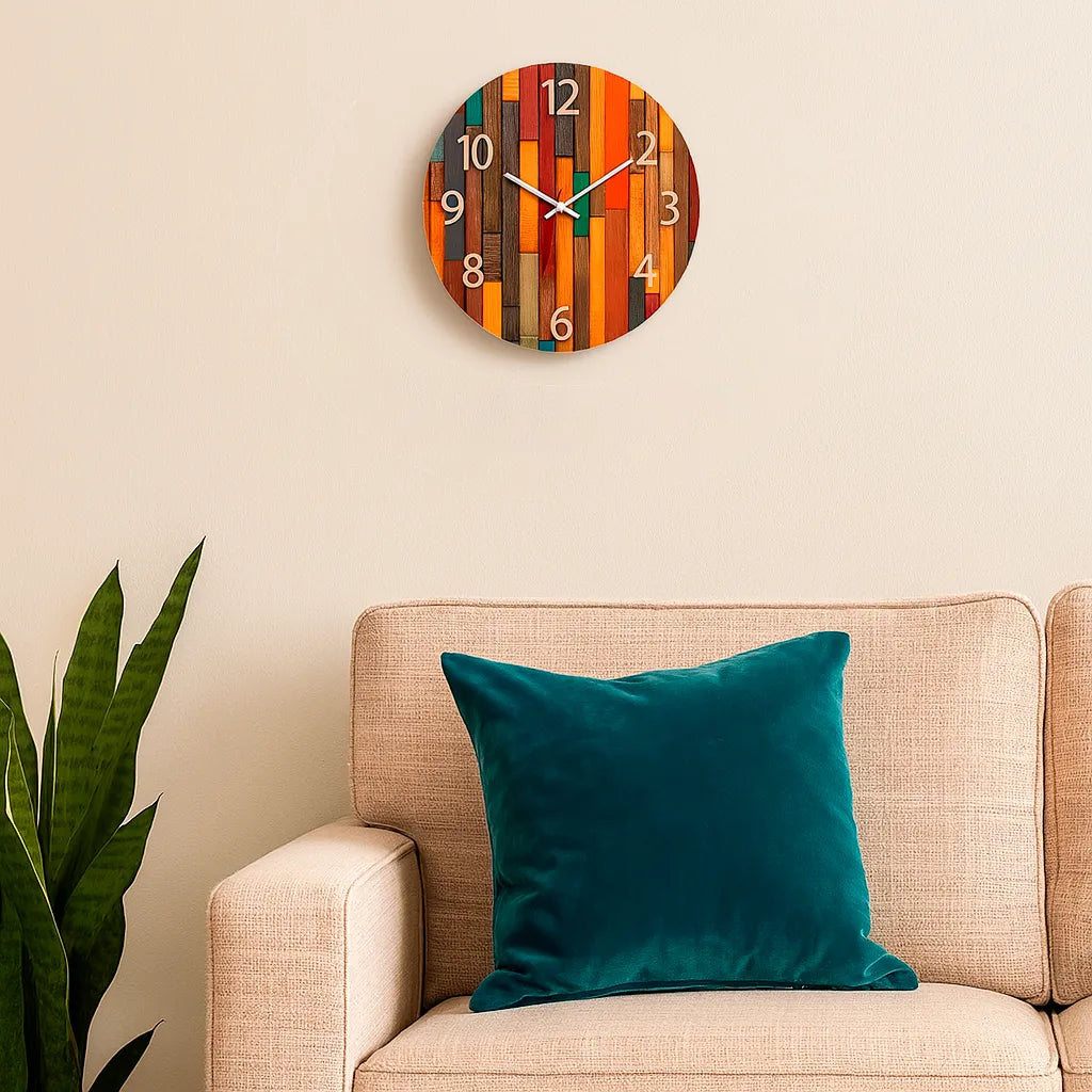 Reloj De Pared veljo Silencioso Color multi Clásico